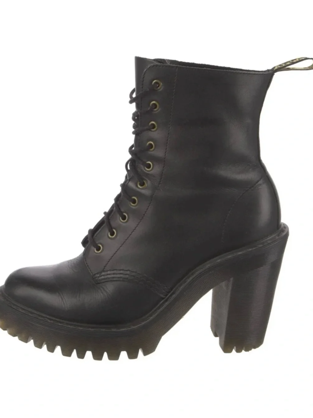 Dr. Martens Kendra leather women’s Black Chunky high Heel Combat Boot size 7 - Picture 5 of 5